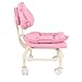 LUCKDANO Pink Rolling Stool Swivel Chair Portable Backrest Stool with Wheels for Home Office - Ergonomic Design, Ideal for All Occasions, Easy Move, 55x40x34cm
