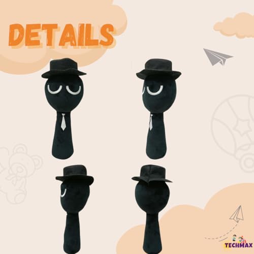 Image of TechMax Solution Sprunki Plush Toy (Black, 30 CM)