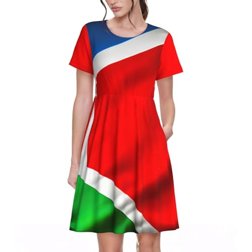 Robe d'été Costa Rica pour femme à manches courtes et col rond