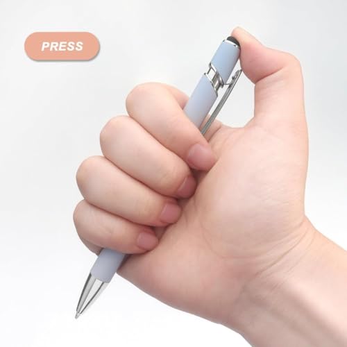 Image of 6 pcs 2 in 1 Stylus Pen Set Retractable Ballpoint Pen with Stylus Tip, 1.0 Mm Black Ink Pastel Color Metal Pens for Touch Screens (2 in 1 Stylus Pen Multi Colour)