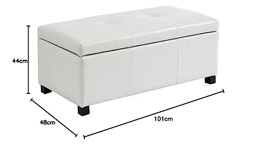Banc coffre blanc en simili Filippo | Vente-unique - 4