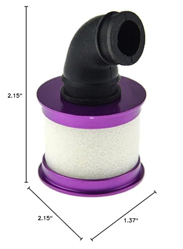 Aluminum Capped Air Filter Element Sponge 04104 Upgrade Parts Compatible with HSP Traxxas Himoto Redcat RC 1/10 Nitro Truck Buggy (Purple)