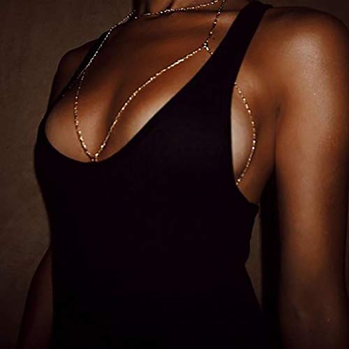 Woeoe Rhinestone Chain Bra Crystal Body Chains for Women Necklace Sexy Bikini Nightclub Body Chain Jewelry2