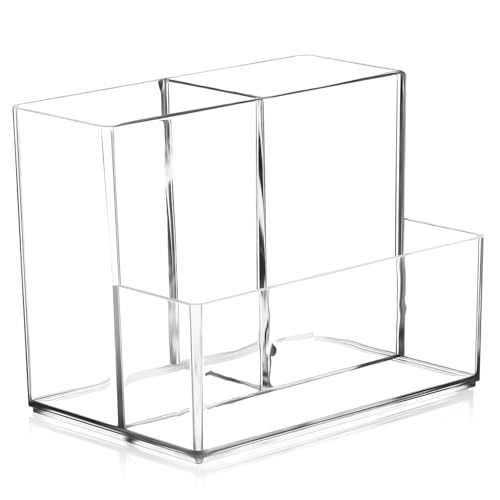 Anneome Organizador Transparente para Maquillaje con Compartimentos Soporte Compacto para Brochas y Lápices para Escritorio y Tocador Fácil de Limpiar
