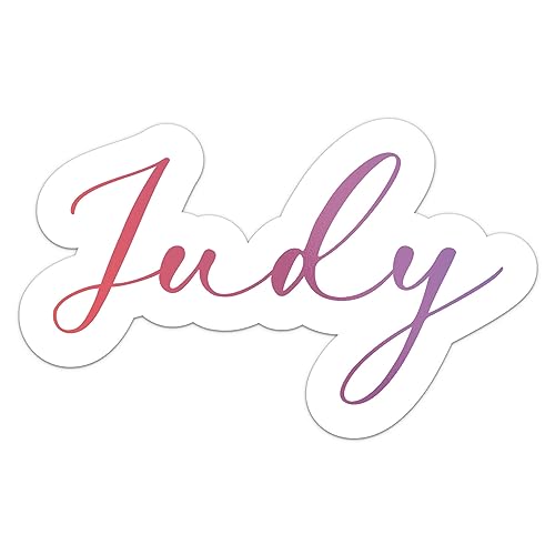 Elegant Judy Name Sticker - Waterproof Vinyl Decal for Car Bumper, Laptop, Water Bottle, Wall, and Window, Size - 3'' Longer Side