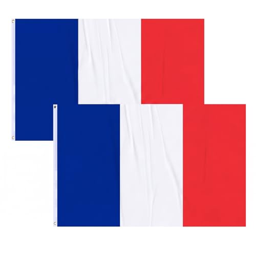 Homissor France Flag 3x5 French Flags 2 Pack for Soccer