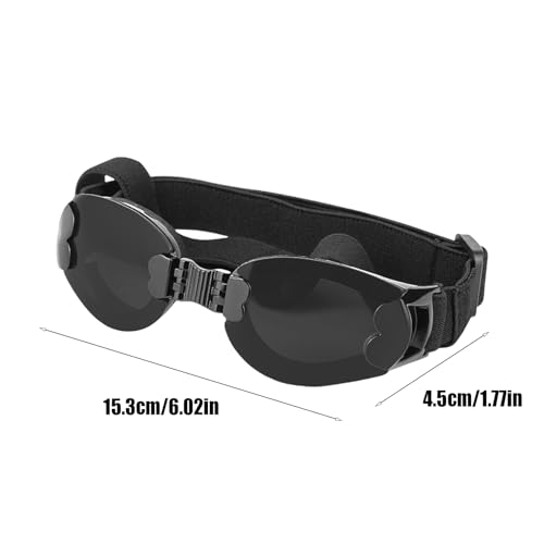 Schwimmbrille für Hunde, Größe M, UV-Schutz, verstellbarer Riemen, faltbar, Haustier-Sonnenbrille für Plateau, Langlauf, Laufen, Skifahren