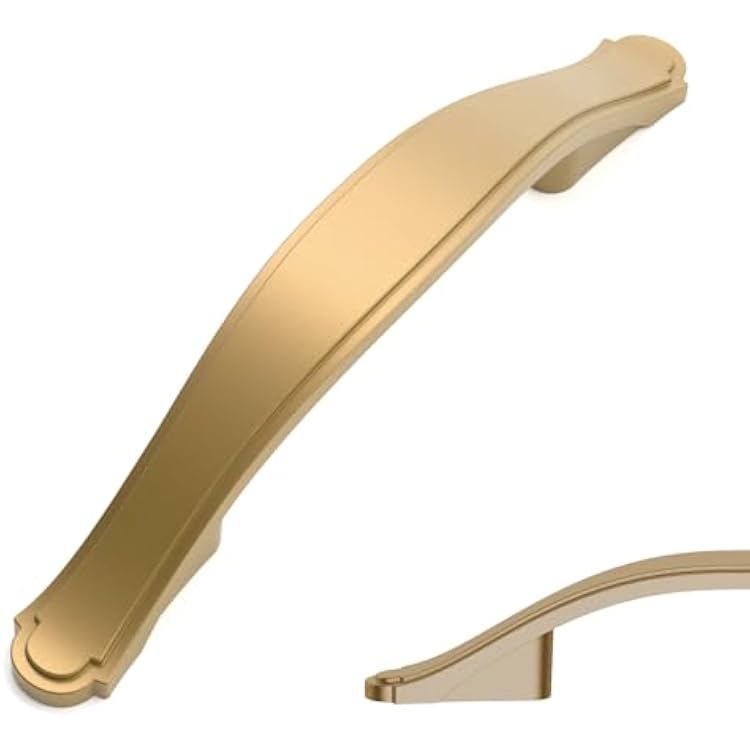 Amerdeco 10 Pack Champagne Bronze Cabinet Pulls 3 Inch(76mm) Hole Center Drawer Pulls Cabinet Hardware Kitchen Cabinet Handles for Bathroom Dresser Pulls ZH0068