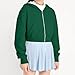 Girls Kids Casual Cropped Zip Up Hoodie Cute Crop Top Y2K Teen Girls Trendy Lightweight Crop Jacket Long Sleeve Sweatshirt Green