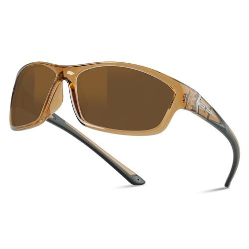 Image of BNUS Polarized Corning Glass Lens Sunglasses for Men Fishing & Driving | Durable scratch-resistant lenses, matte no-paint frame, wrap-around, great for running, cycling & all-day wear