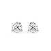 Certified 4.0 Cttw Near Colorless Round Brilliant-Cut Lab Created Diamond 14K Gold Martini-Set 3-Prong Stud Earrings (G-H Color, VS1-VS2 Clarity) - 14K White Gold