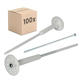 PROTEKTOR 100x Dämmstoff-Schraubdübel Ø8x340mm mit verzinkter...