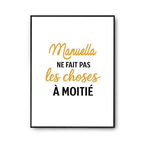 Affiche Manuella humour poster de décoration murale et citation anniversaire imprimé en France