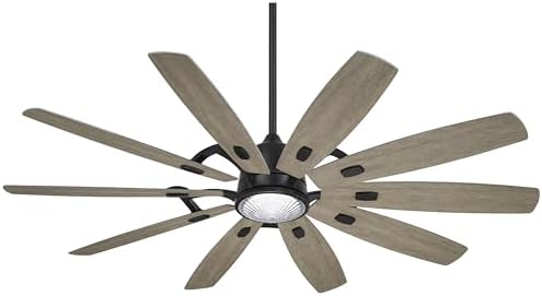 Minka-Aire F864L-CL/SG 65" Ceiling Fan with LED Light and DC Motor in Coal Finish