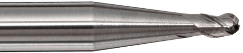YG-1 E5975 Carbide Ball Nose End Mill, Coolant Through, Uncoated (Bright) Finish, 40 Deg Helix, 3 Flutes, 2.375