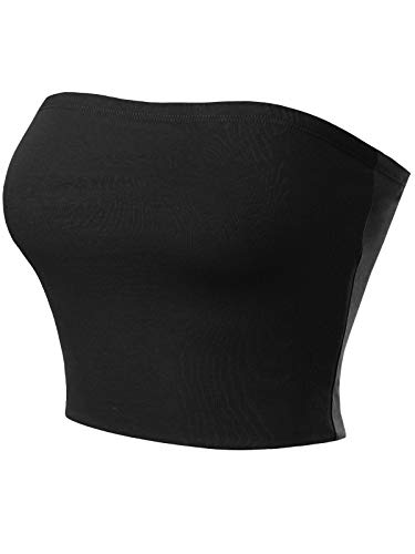 MixMatchy Women's Strapless Tube Tops Basic Bandeau Crop Sleeveless Backless Casual Sexy Going Out Tops Summer 2026 Black S