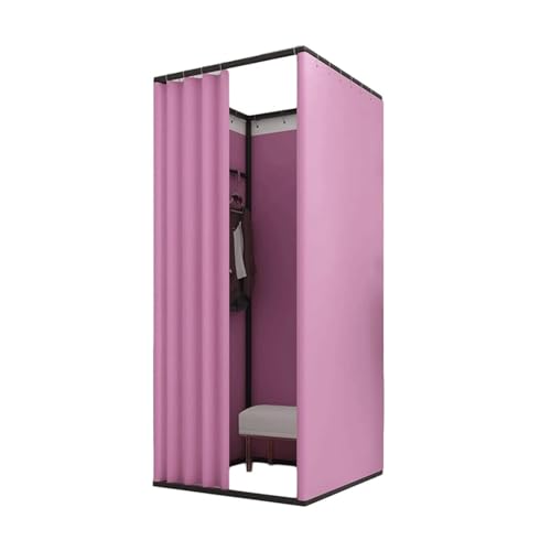 SIAMZYWV Changing Room Detached Fitting Room Linen Movable Large Space Metal Portable Changing Room Installation Accessories Square Dressing Room Privacy Space