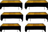 Pack of 6 Black and Gold Tablecover, 54