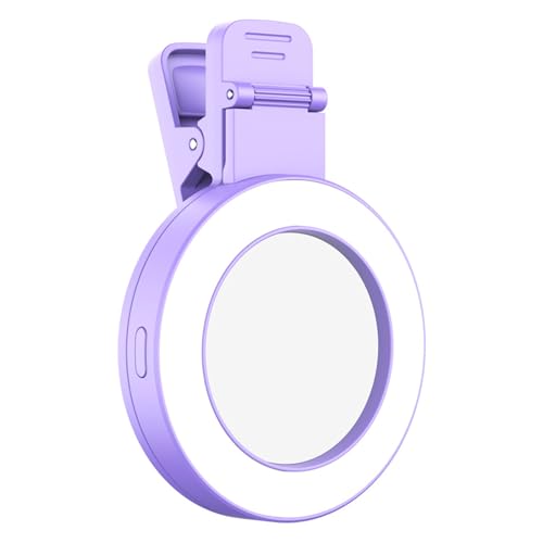 Luces LED portátiles para selfie, anillos pequeños LED para selfie, luz móvil con función de dientes azules para novia, para teléfonos inteligentes con diferentes brillos luces portátiles mejoras