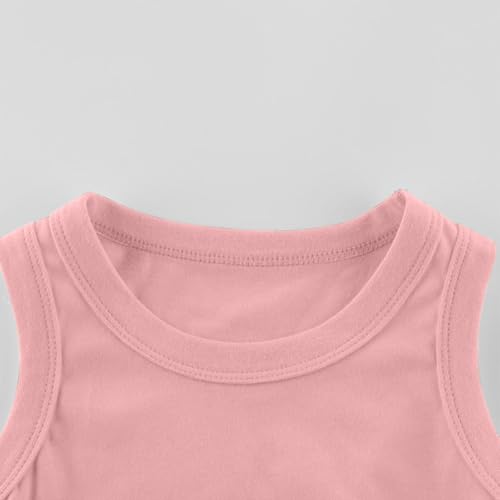 Lmdudan 1-9Y Boys Girls Sleeveless Summer Tank Tops Crew Neck Solid Color Casual Loose Basic Tee Shirts 2025 Trendy Blouses3