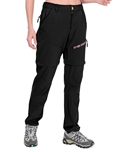 Little Donkey Andy Damen Zip-Off Wanderhose Leichte Schnell Trockend Cabrio Outdoor Trekkinghose Abnehmbar Sommer Funktionshose UPF 50+ Schwarz XL Cover