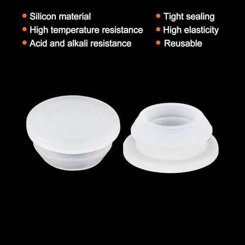 Image of MECCANIXITY 20pcs Silicone Snap in Locking Hole Plugs,12mm /0.5 Inch Mounting Diameter Narrow Groove Width 2mm Panel Seal Cover Round for Kitchen Bulkheads Waterproof Sealing Plugs Clear