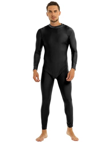 Agoky Maillot Leotardo Deportivo Monos de Gimnasia Body Ropa Interior para Hombre Negro XL