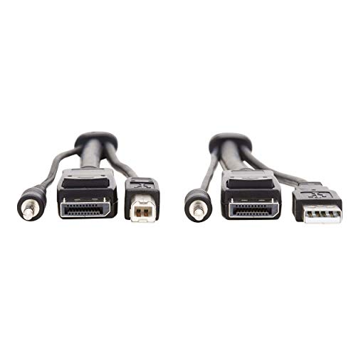 Câble KVM DisplayPort 4K USB audio 3.5 mm mâle pour switch KVM