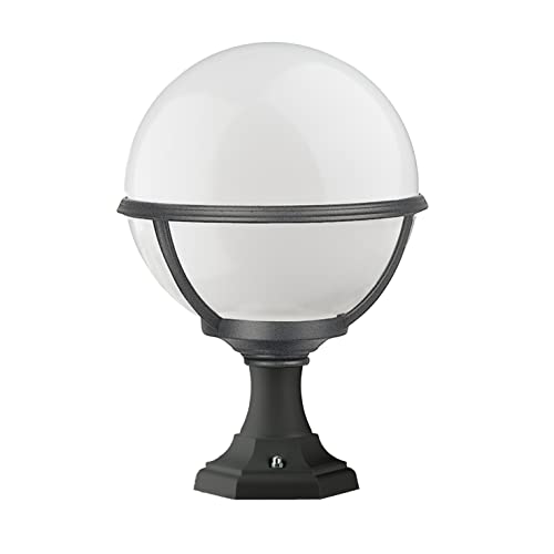 Dopo Lighting - Lampioncino da giardino Clic Clac Globo, nero IP43 attacco E27 (Ø27cm). Lampioncino da esterno in stile classico per portici e terrazze.