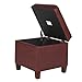 HomePop Ottoman Storage Bench, Red, Faux Leather