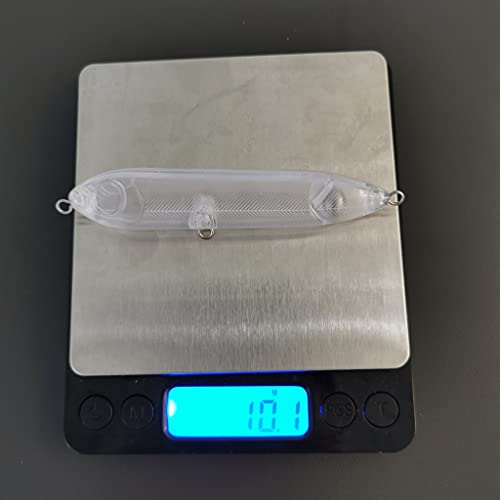 Aneew Bulk 20X Unpainted Popper Fishing Lures Topwater Bass Blanks Crankbaits Floating Pencil Making Kit Pike Perch Muskie Trout Hard Baits 4"/0.35Oz Freshwater #TOP3