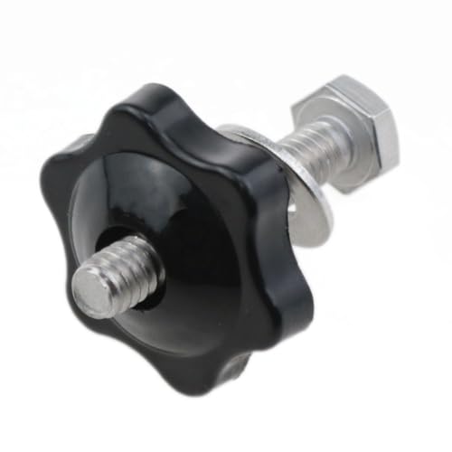 Image of T Type Track Knob Kit Stainless Steel Screws 1 /4-20 x 1-1 /2 inchand Black hex Hand Nuts and 1 /4 inchStainless Steel Flat washers 8set (1 /4-20 x 1-1 /2)