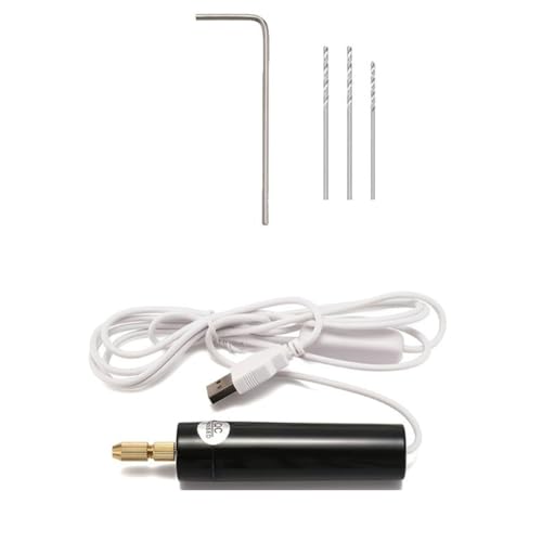 Qomcsrl Mini Taladro Eléctrico de Mano, Herramientas de Bricolaje, Resina Epoxi, Fabricación de Joyas, Madera, Grabado Artesanal, Bolígrafo para Joyería y Manualidades.