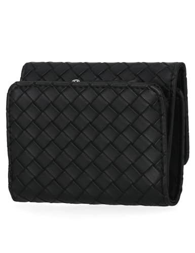 Nautica Rower’s End Small Wallet for Women, RFID Blocking Slim Credit Card Holder with Zipper Coin Pocket, Bifold Compact Womens Wallet with ID Window, Woven Black3