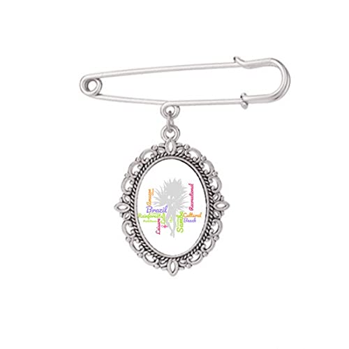 Broche nuage du Brésil Samba taille M accessoire vêtement motif danse traditionnelle