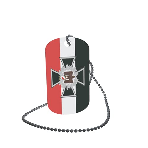 U24 Dog Tag Erkennungsmarke ID Tag an Kette Flagge Eisernes Kreuz mit Adler Alu 30 x 50 mm