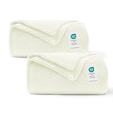 WAVVE Kuscheldecke Flauschig 2er Set Fleecedecke 150x200 cm Warm Wohndecke Couchdecke Creme Weich Sofaüberwurf XL aus Mikrofaser