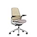 Steelcase Series 1 Ergonomischer, höhenverstellbarer Bürodrehstuhl, verstellbare Lordosenstütze, verstellbare Armlehnen, atmungsaktiver Netzrücken (Farbe Beige), angenehmer Sitzbezug (Farbe Linse)