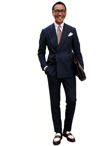 Costume de mariage à rayures avec veste ajustée et pantalon