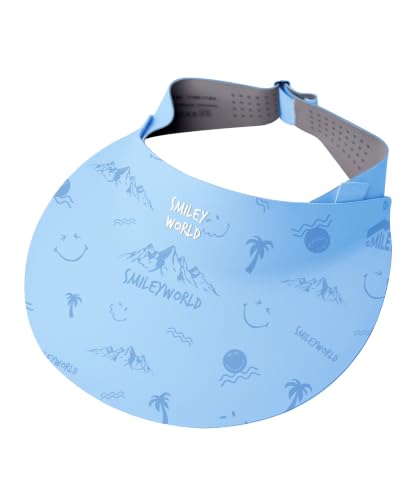 Image of SMILEYWORLD Kids Sun Visor Hats for Girls Boys, UPF 50+ Adjustable Cooling Sports Hat, Packable Visor for Tennis, Pickleball