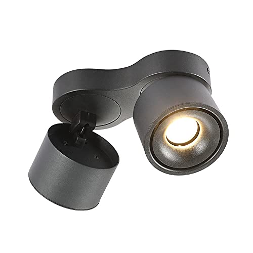Bwldma Modern Spotlight 10W * 2 Superficie montada en la superficie COB Foco de foco del hogar Pasillo del pasillo Balcón Spotlight lámpara en negrita Tienda de ropa Barra de hotel Lámpara de techo Lá Cover