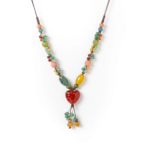 Collier en céramique fait main style bohème chic pour femme