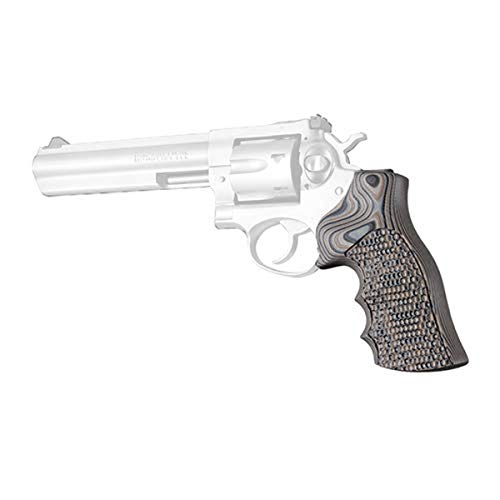 Hogue 80737 GP100/Super Piranha G10 G-Mascus with Finger Grooves Redhawk Grips, Dark Earth