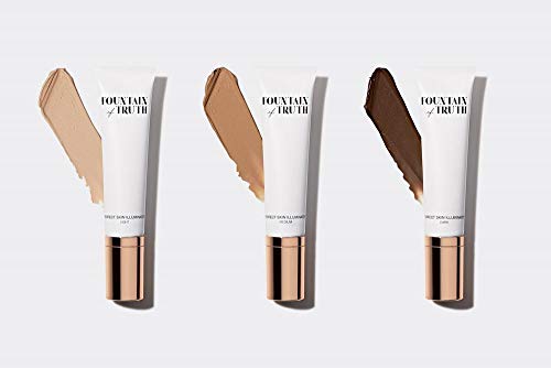 Fountain of Truth Perfect Skin Illuminator (Dark) – Illuminating Tinted Face Moisturizer - Liquid Highlighter, Foundation & Primer BB Cream – Clean, Natural & Efficacious Beauty & Skin Care Products