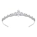 EVER FAITH Women's Austrian Crystal Wedding Teardrop Hair Tiara Headband Clear Silver-Tone