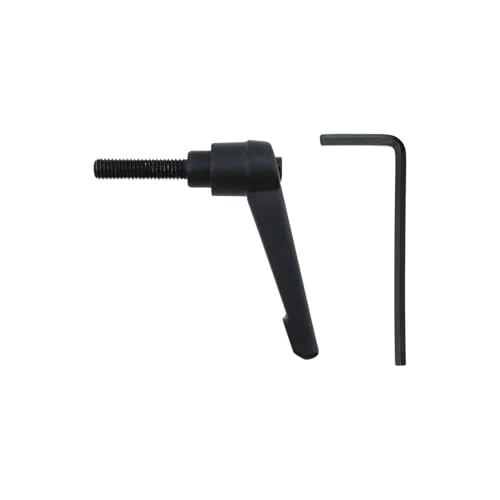Image of 4 Black M6 x 25mm / 0.24 inch x 0.98 inch Adjustable Clamping Lever Handles, L-shaped External thread Locking Wrench Screw for Machinery and Industry Equipment, with 1 Pcs 4mm / 0.16in Allen wrench