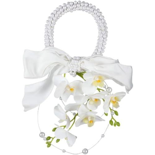 Bouquet de mariée cascade d'orchidées phalaenopsis et perles - 2