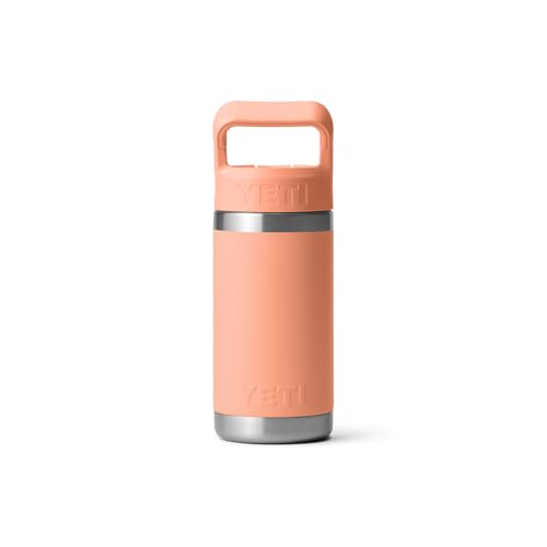 Image of YETI Rambler Jr. 12 oz Kids Bottle, with Straw Cap, Low Country Peach