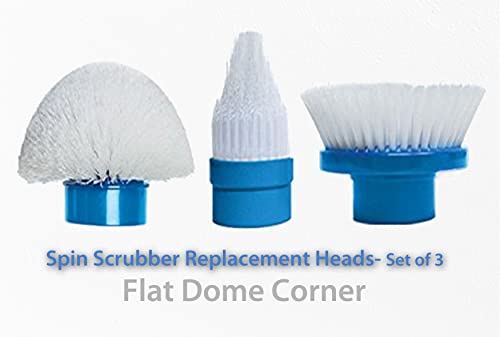 Image of Spin Scrubber Replacement Brushes, Replacement Heads, Set of 3 (Flat, Dome, Corner)