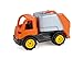 Produktbild Lena 1264 Workies Müllwagen 14 cm, Spielfahrzeug aus ABS Kunststoff, Müllauto mit kippbaren Laderaum, Gummi-Reifen und verzinkten Stahl-Achsen, für Kinder ab 18 Monaten, Müllfahrzeug in Orange